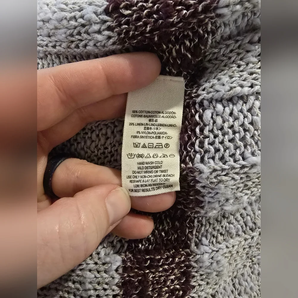 Free People Women's Free Spirit Stripe Cardigan in Lavender Combo Size SMALL - Picture 7 of 7